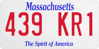 MA license plate 439KR1