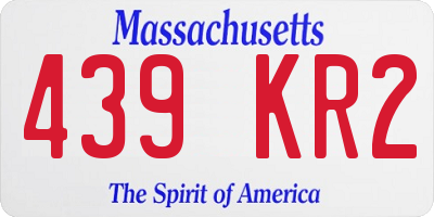 MA license plate 439KR2