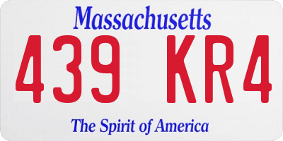 MA license plate 439KR4
