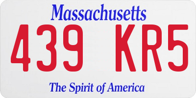 MA license plate 439KR5