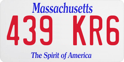 MA license plate 439KR6