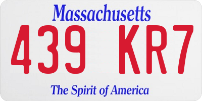 MA license plate 439KR7