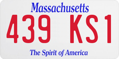 MA license plate 439KS1