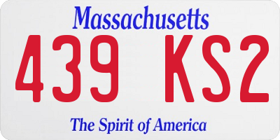 MA license plate 439KS2