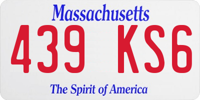 MA license plate 439KS6