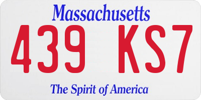 MA license plate 439KS7
