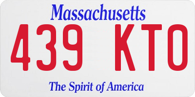 MA license plate 439KT0
