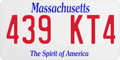 MA license plate 439KT4
