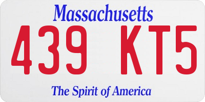 MA license plate 439KT5