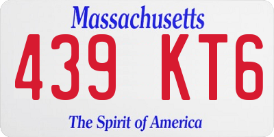 MA license plate 439KT6