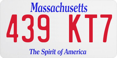 MA license plate 439KT7