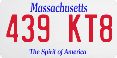 MA license plate 439KT8