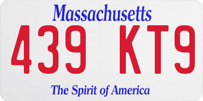 MA license plate 439KT9