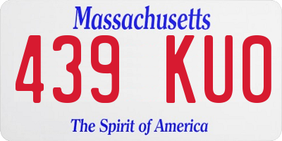 MA license plate 439KU0