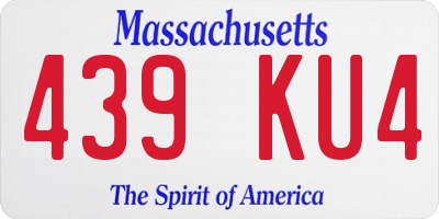 MA license plate 439KU4