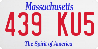 MA license plate 439KU5