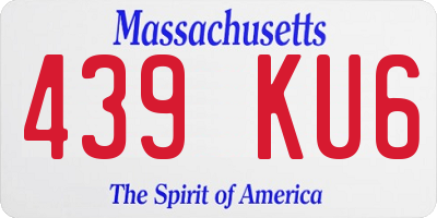 MA license plate 439KU6