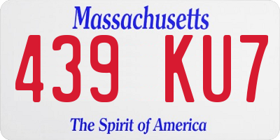 MA license plate 439KU7