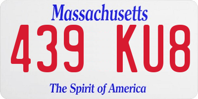 MA license plate 439KU8