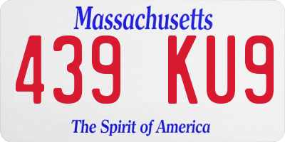 MA license plate 439KU9