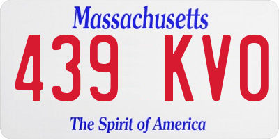 MA license plate 439KV0