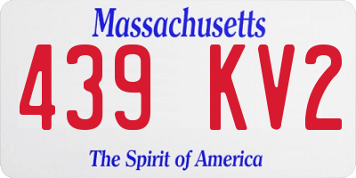 MA license plate 439KV2
