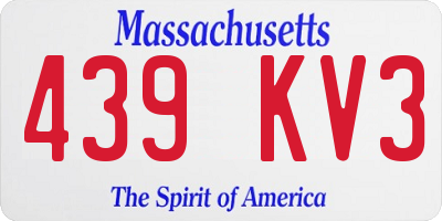 MA license plate 439KV3