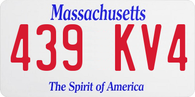 MA license plate 439KV4