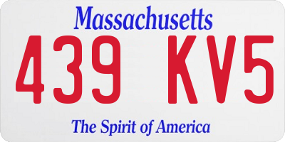 MA license plate 439KV5