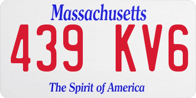 MA license plate 439KV6