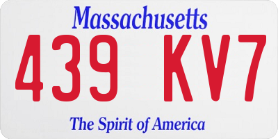 MA license plate 439KV7
