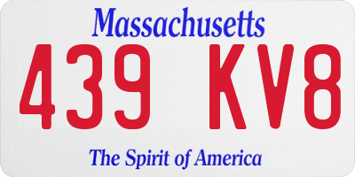 MA license plate 439KV8