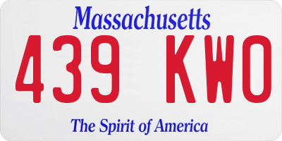 MA license plate 439KW0