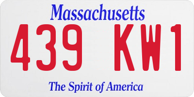 MA license plate 439KW1