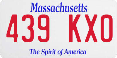 MA license plate 439KX0
