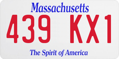 MA license plate 439KX1
