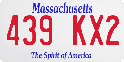 MA license plate 439KX2