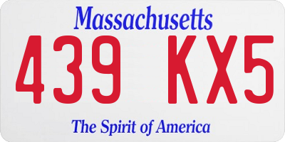 MA license plate 439KX5