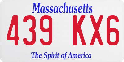 MA license plate 439KX6