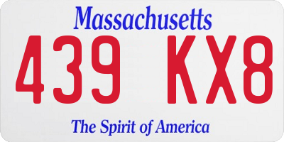 MA license plate 439KX8