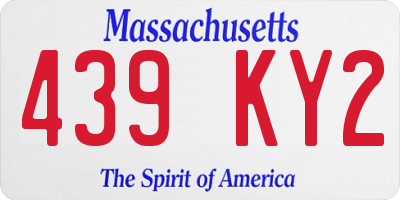 MA license plate 439KY2