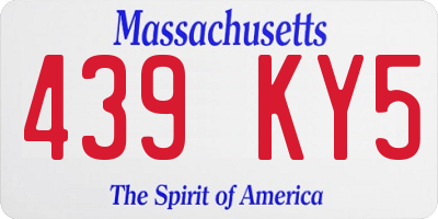 MA license plate 439KY5