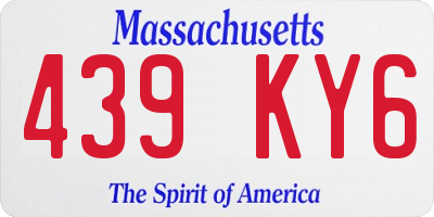 MA license plate 439KY6