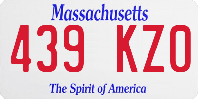 MA license plate 439KZ0