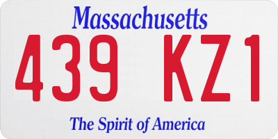 MA license plate 439KZ1