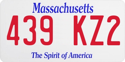 MA license plate 439KZ2