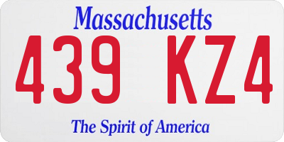 MA license plate 439KZ4