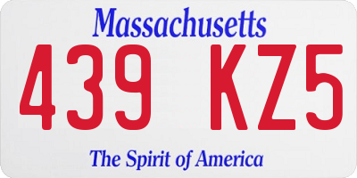 MA license plate 439KZ5
