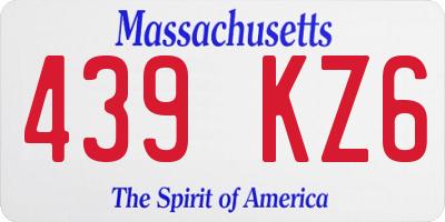 MA license plate 439KZ6
