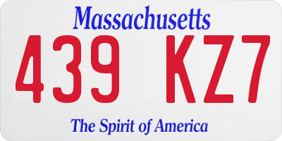 MA license plate 439KZ7
